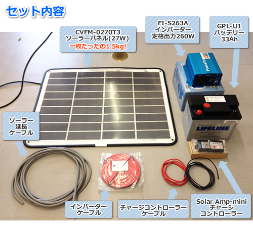 計画停電の準備に ソーラー発電コンパクトセット 自然エネルギーのノースパワー